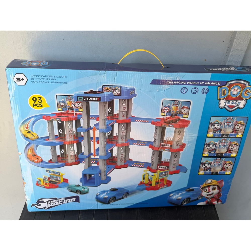 Dog Track MH2036 Parking Center Racing Playset 93pcs 12 Cars Rescue Pups Theme